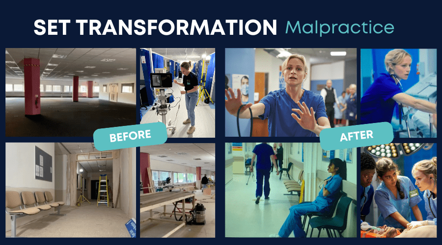 Hospital Set Transformation: From Gloomy Tax Office to Hospital TV set